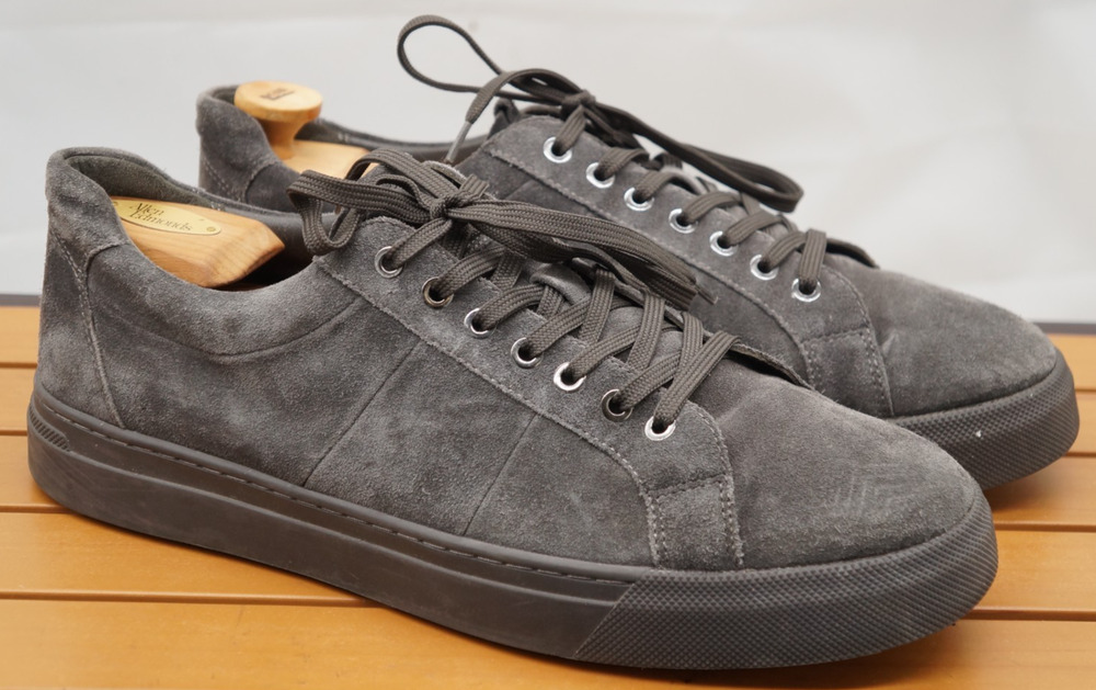 Vince Larson Low Top Grey Suede Leather Sneaker Trainer SZ 13 $275 MSRP